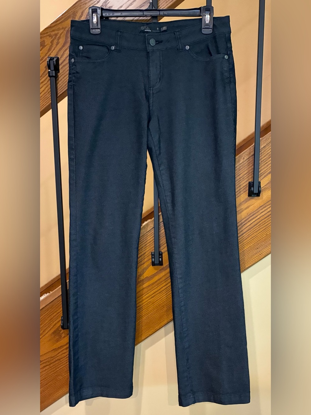 PrAna Jada Jeans Stretch Straight Leg Blk Denim SZ. 6 Women’s